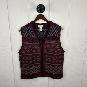 Vintage St. John’s Bay Aztec Style Zip-Up Sweater Vest Large